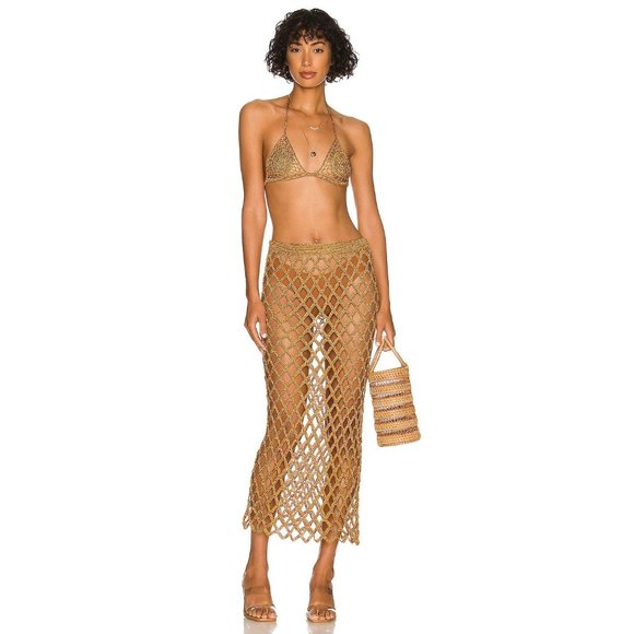 cult gaia Other - Cult Gaia Ori Crochet Top in Cider Small New Womens Cropped Bikini Cami